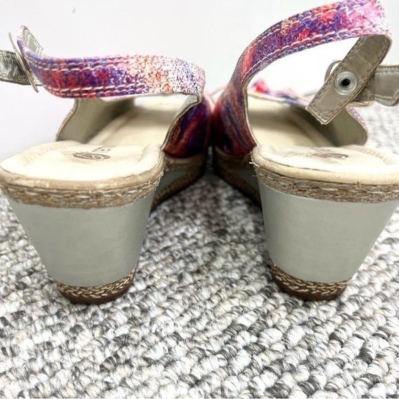 Rieker Remonte pink purple red silver wedge heel leather sandals 38 - Picture 8 of 13